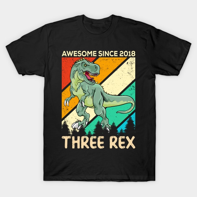 Awesome Since 2018 Dinosaur Present T-Shirt by reginaturner